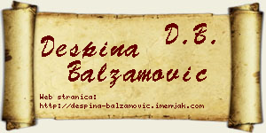Despina Balzamović vizit kartica